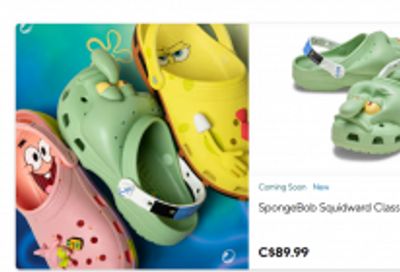 Crocs Canada: Last Minute Deals From $24.99 + SpongeBob Collection Now Available