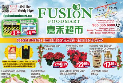 Fusion Supermarket (Unionville)  Flyer December 12 to 18