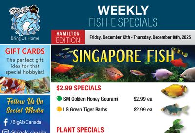 Big Al's (Hamilton) Weekly Specials December 12 to 18