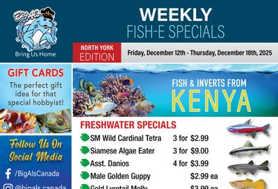 Big Al's (North York) Weekly Specials December 12 to 18