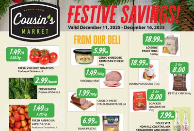 Cousin's Market Flyer December 11 to 16
