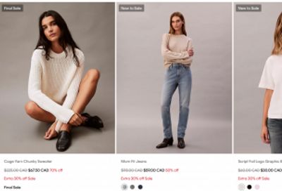 Calvin Klein Canada: 30-50% off Sitewide + Extra 20% off When You Spend $100 + Extra 30% off Sale Styles