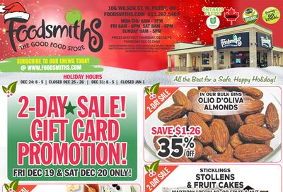 Foodsmiths Flyer December 18 to 31