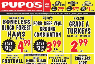 Pupo's Food Market Flyer December 18 to 24
