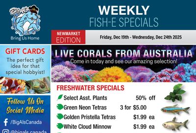 Big Al's (Newmarket) Weekly Specials December 19 to 24