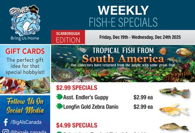 Big Al's (Scarborough) Weekly Specials December 19 to 24