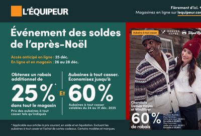 L'Équipeur Boxing Day Flyer December 24 to 31