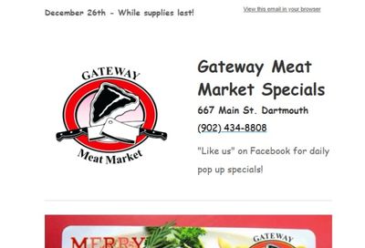 Gateway Meat Market Flyer December 26 to 31