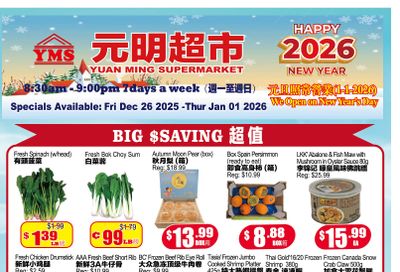 Yuan Ming Supermarket Flyer December 26 to January 1