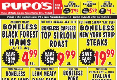 Pupo's Food Market Flyer December 27 to 31