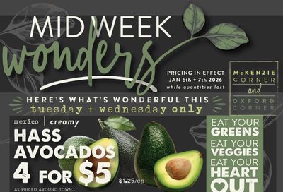 The Root Cellar Mid-Week Flyer January 6 and 7