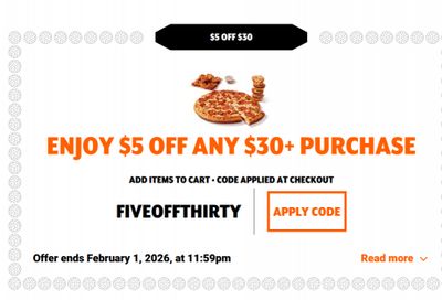 Little Caesars Canada New Year Deals: Save $5 On A Purchase of $30 + More