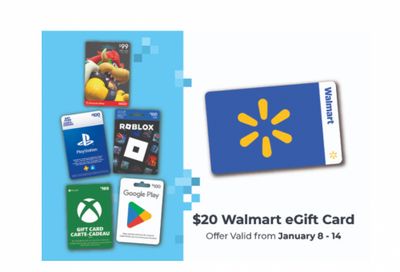 Walmart Canada: Get a $20 Walmart eGift Card When You Purchase Select Gaming Gift Cards January 8th – 14th