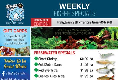 Big Al's (Newmarket) Weekly Specials January 9 to 15