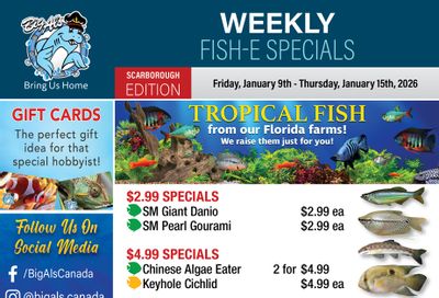 Big Al's (Scarborough) Weekly Specials January 9 to 15