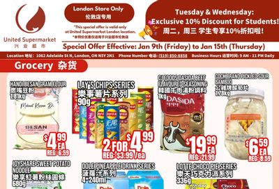 United Supermarket (London) Flyer January 9 to 15