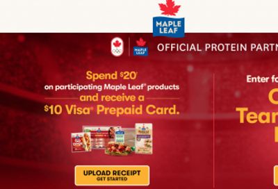 Maple Leaf Canada Promotions: Get a $10 Visa Prepaid Card When You Spend $20 on Maple Leaf Products