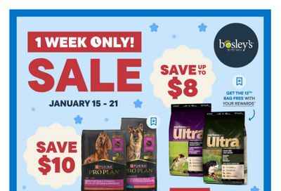 Bosley's by PetValu Flyer January 15 to 21