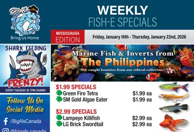 Big Al's (Mississauga) Weekly Specials January 16 to 22