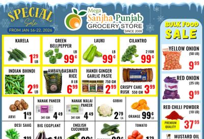Sanjha Punjab Grocery Store Flyer January 16 to 22