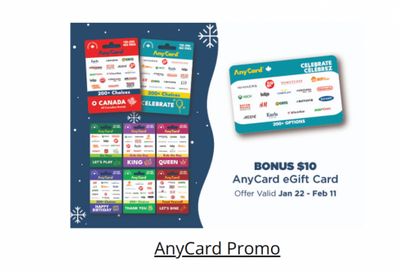 Walmart Canada: Get A $10 Bonus Gift Card When You Purchase A $50 AnyCard eGift Card January 22nd – February 11th
