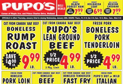 Pupo's Food Market Flyer January 22 to 28