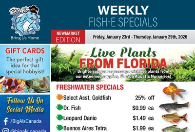 Big Al's (Newmarket) Weekly Specials January 23 to 29