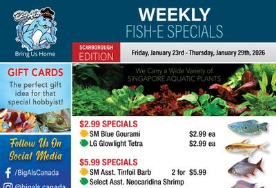 Big Al's (Scarborough) Weekly Specials January 23 to 29