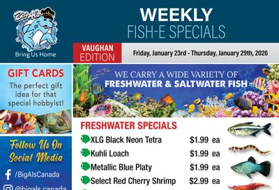 Big Al's (Vaughan) Weekly Specials January 23 to 29