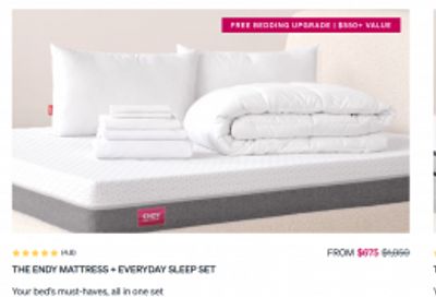 Endy Canada: Last Chance Deals + $550 in Free Bedding With Any Mattress Purchase