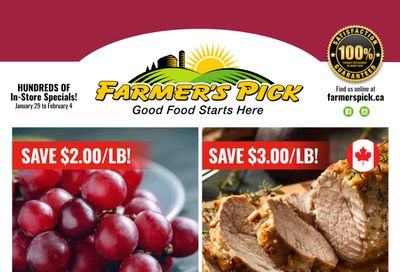 Farmer's Pick Flyer January 29 to February 4