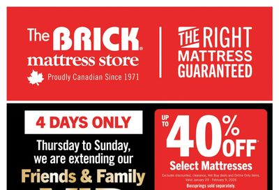The Brick Mattress Store Flyer January 29 to February 9