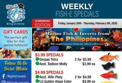 Big Al's (Scarborough) Weekly Specials January 30 to February 5