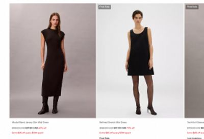 Calvin Klein Canada Valentine’s Day Deals: Extra $5 off Valentine’s Day Shop with Promo Code + Extra $25 off Every $100 + 70% off Dresses