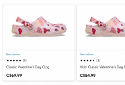 Crocs Canada: Valentine’s Day Limited Edition + Sale Styles up to 40% Off