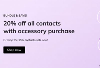Clearly Canada: 20% off All Contacts With Accessories Purchase + up to 30% off A Complete Pair of Glasses