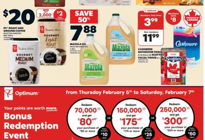 Loblaws Ontario: PC Optimum Bonus Redemption Until February 7th + Flyer Deals
