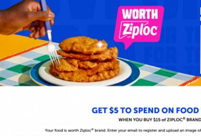 Ziploc Canada: Get a $5 Digital Payment When You Spend $15 on Ziploc