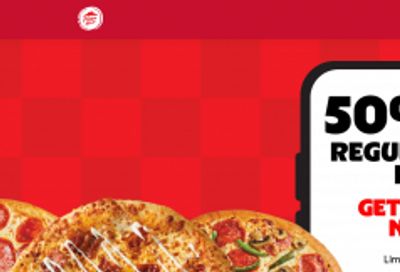 Pizza Hut Canada Coupons Deals: Save 50% off Medium or Large Pan or Handcrafted Pizzas