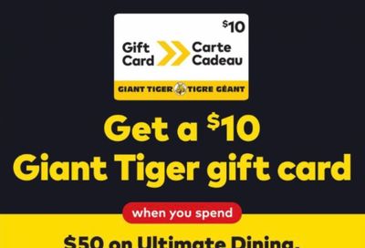 Giant Tiger Canada: Get A $10 Gift Card When You Buy a $50 Ultimate Dining, Indigo, or Apple Gift Card