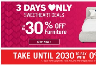 The Brick Canada: Save up to 30% off Select Furniture + up to 40% off Mattresses + More