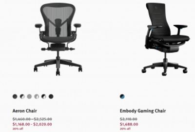 Herman Miller Canada: Modern Classics Sale up to 25% off + Seating Sale 20% off