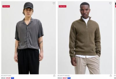 Jack & Jones Canada: Buy 1 Get 1 50% off Select Tops + Clearance up to 70% off