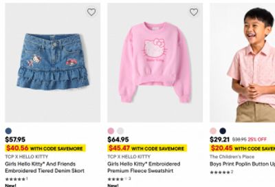 The Children’s Place Canada: Almost Everything up to 60% off + Extra 30% off with Promo Code + 80% off Clearance