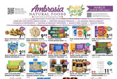 Ambrosia Natural Foods Flyer March 1 to 31