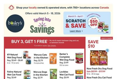 Bosley's by PetValu Flyer March 5 to 18