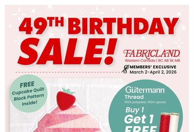 Fabricland (West) Flyer March 2 to April 2