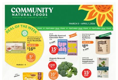 Community Natural Foods Flyer March 5 to April 1