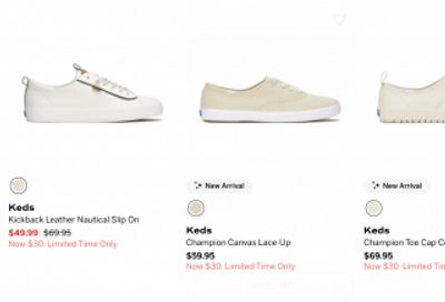 Keds Canada: $30 Sneaker Sale with Promo Code