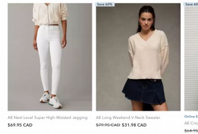 American Eagle & Aerie Canada: up to 40% off Shorts + up to 60% off Clearance + More